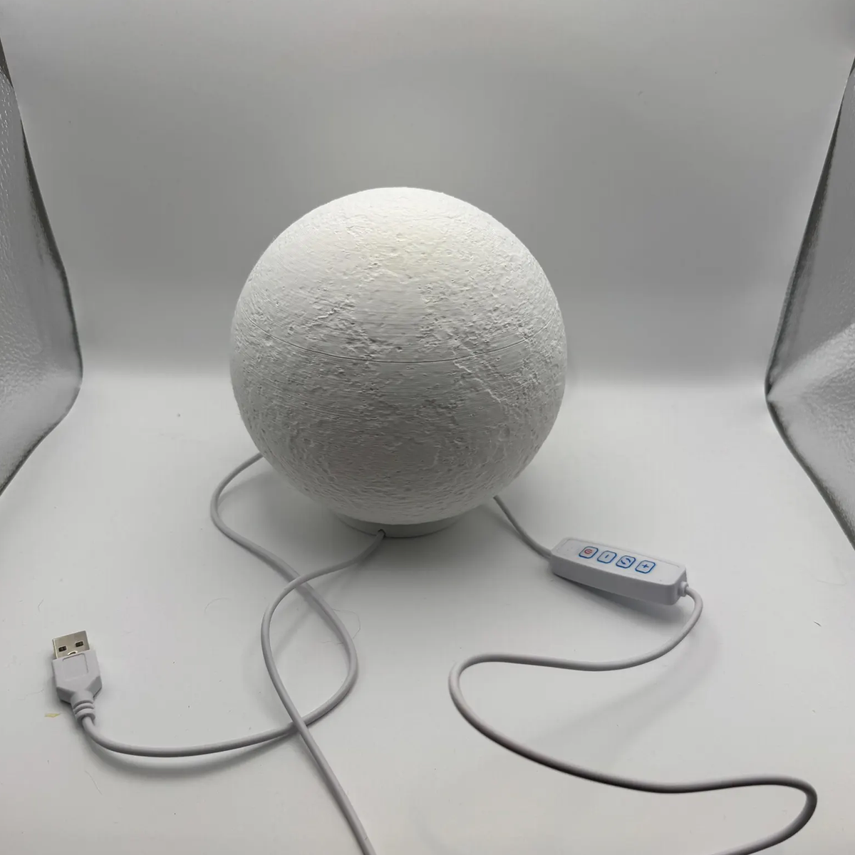 Textured Sphere Lunar Night Light, Usb Powered Desk Ambient Lamp With Adjustable Lighting Modes For Cosmic Interior Orna