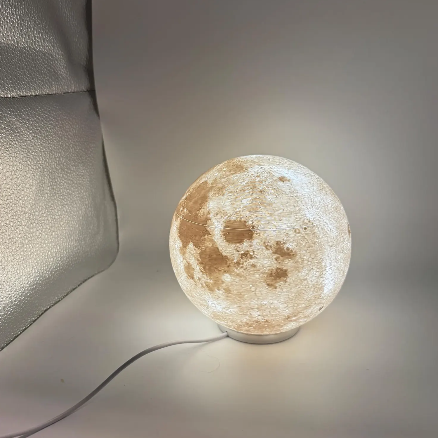 Textured Sphere Lunar Night Light, Usb Powered Desk Ambient Lamp With Adjustable Lighting Modes For Cosmic Interior Orna