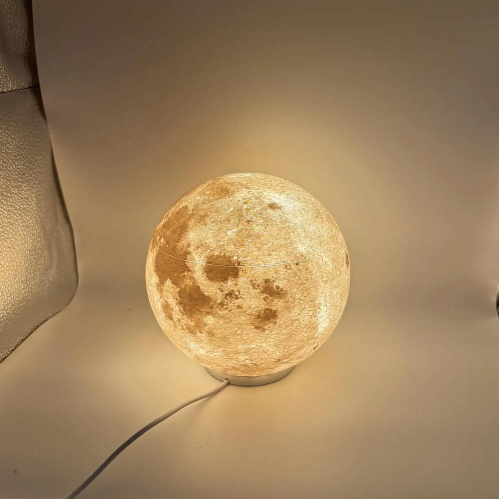 Textured Sphere Lunar Night Light, Usb Powered Desk Ambient Lamp With Adjustable Lighting Modes For Cosmic Interior Orna