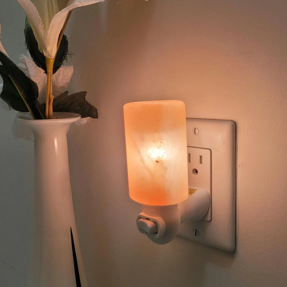 Cylindrical Crystal Plug-In Night Lamp, Rotatable Wall Socket Ambient Light With Integrated On Off Switch For Cozy Indoo