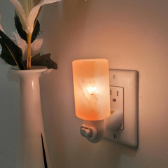 Cylindrical Crystal Plug-In Night Lamp, Rotatable Wall Socket Ambient Light With Integrated On Off Switch For Cozy Indoo