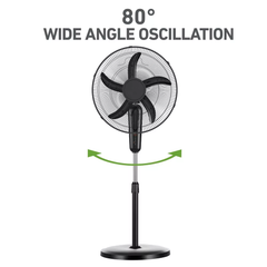 18 Inch Oscillating Height Adjustable Stand Electric Fan with Remote Control