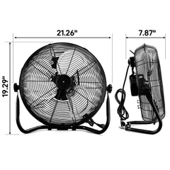 16 Inch High Velocity Dual-Purpose Floor & Wall Mount Electric Fan
