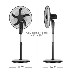 18 Inch Oscillating Height Adjustable Stand Electric Fan with Remote Control